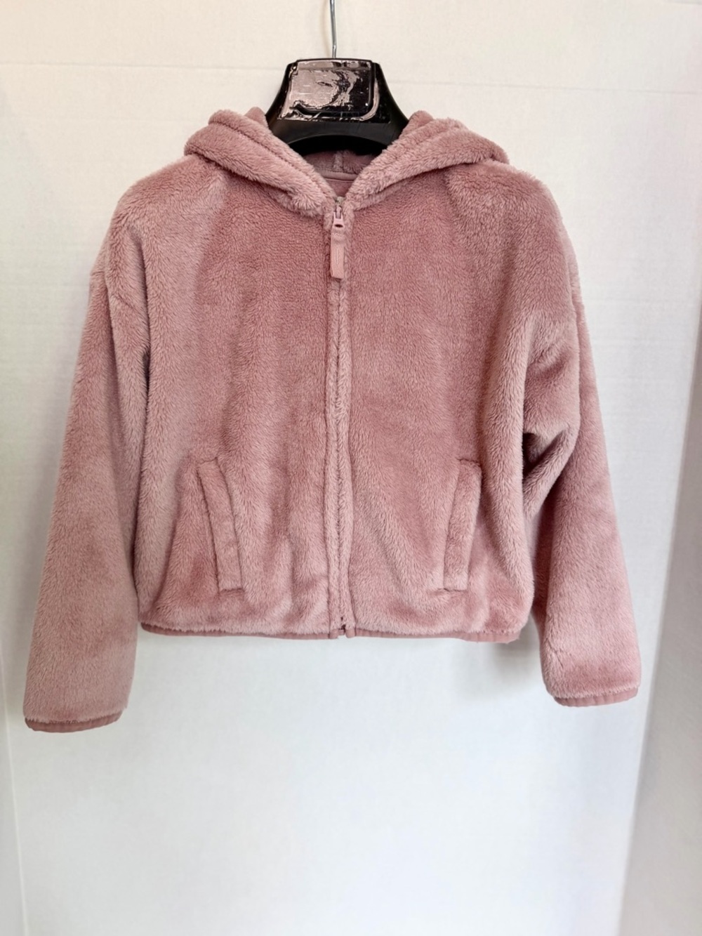 OshKosh B'gosh Plush Hooded Zip Jacket - Dusty Rose Like New size 5T/110